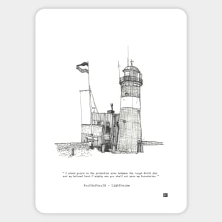 Lighthouse North Head (Vuurtoren Noorderhoofd) Westkapelle Netherlands Pen and Ink Illustration Sticker